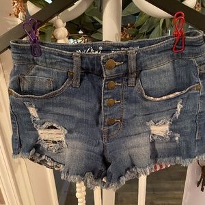 Mossimo High Rise Short Shorts Distressed 00/24